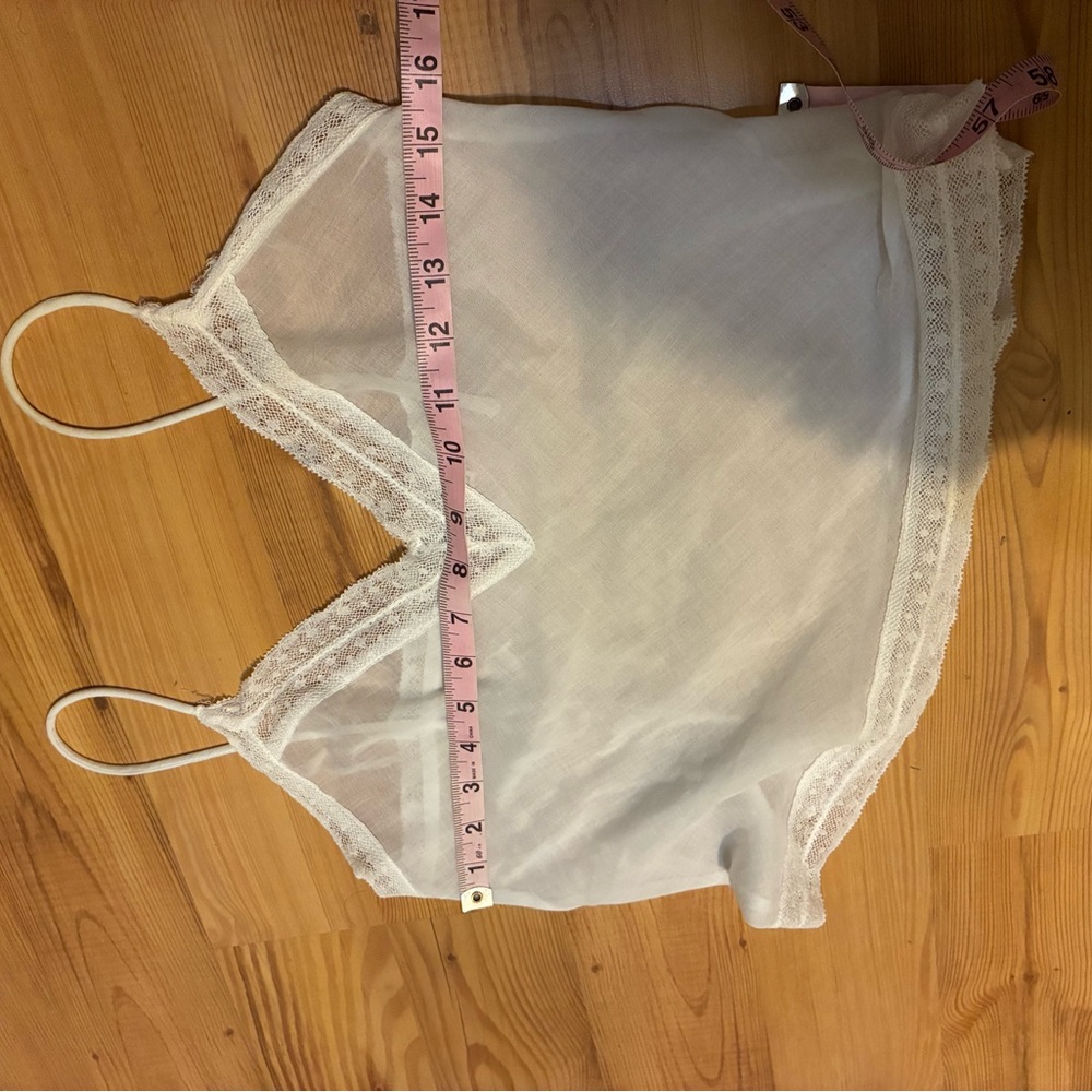 Vintage Christian Dior Sheer Lace trimming Cami Top pajama tank - Picture 6 of 6
